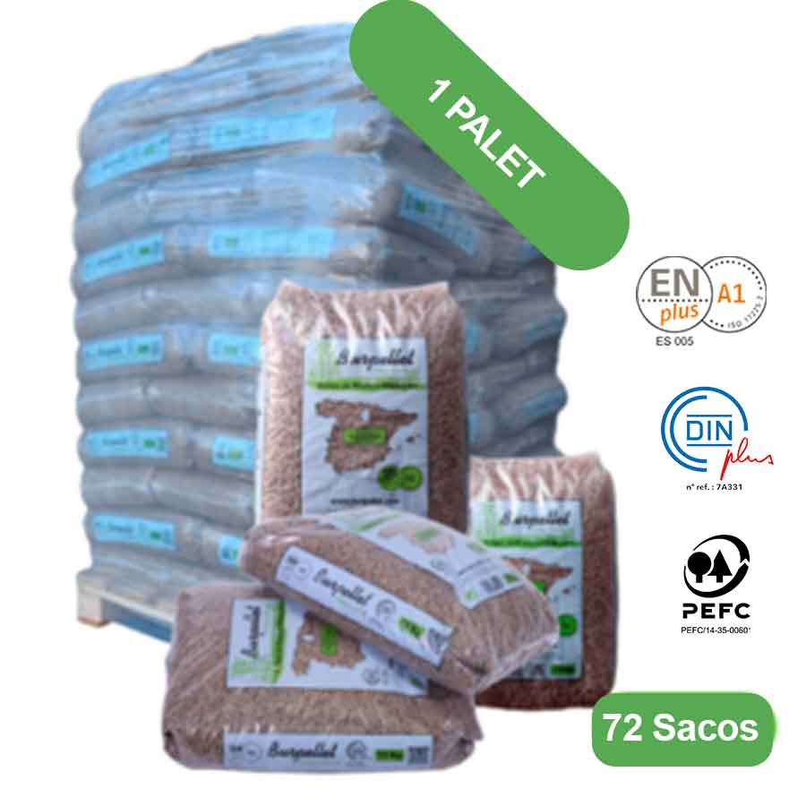 Burpellet -1 Palete de 72 Sacos certificado Enplus 15 kg