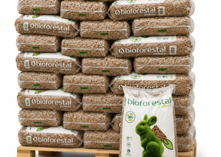 Palete de pellets Bioforestal em Sacos de 15 kg para aquecimento