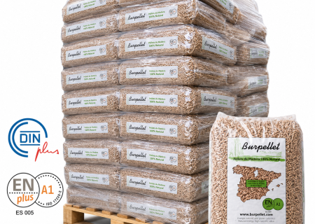 Palete de pellets Burpellet ENplus A1 em Sacos de 15 kg para aquecimento