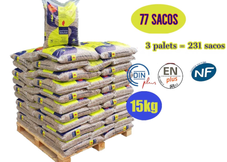 Pellets asturias – 3 Paletes de 231 Sacos de 15kg
