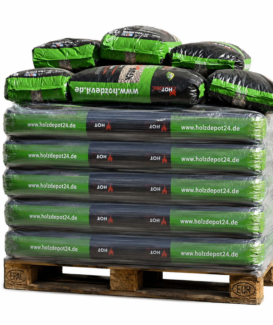Meia Palete de pellets Din+ Top Mix em Sacos de 15 kg para aquecimento