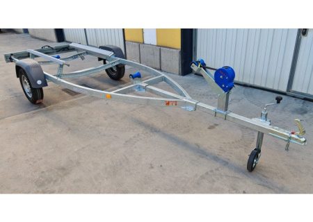 Reboque Porta-Mota de Água XL 4,50 x 1,30 m com Calhas em Teflon